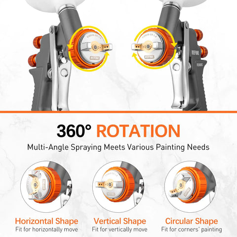 Kickstart Your Garage Refresh With This Top Shelf HVLP Spray Paint Gun Kit equipped with 360° rotation and various nozzle shapes.