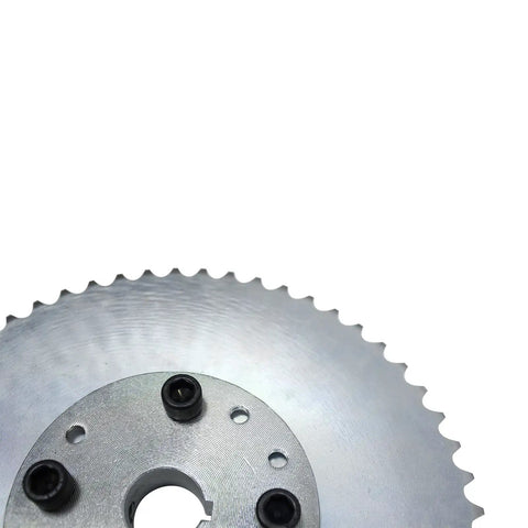 Close-up of 54 Tooth Sprocket And Hub Set For 1 Inch Axle Fits 40 41 And 420 Chain Mini Bike And Kart Applications Built Tough Steel