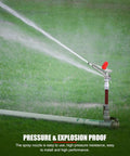 All Season Farm Irrigation Sprinkler With Adjustable Impact Spray Gun And Nozzle Set for Big Backyards watering grass.