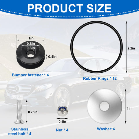 Universal Car Bumper Clips With Quick Release Tabs Heavy Duty Aluminum Bumper Fasteners Kit size specifications