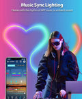 Dope RGB LED Neon Rope Lights 6Ft With App Control And IR Remote, Music Sync feature displayed with DJ and smartphone at party
