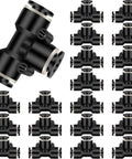20 Pack 1 Quarter Inch Pneumatic Push To Connect Tee Fittings Plastic 3 Way Air Line Adapter Quick Connect Tube Connectors