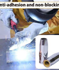 Welder using 20 Pack Brass Welding Contact Tips For Mig Guns 15AK 24KD 36KD Euro Style Nozzles Fit 2.0mm Wire for stable arcs.
