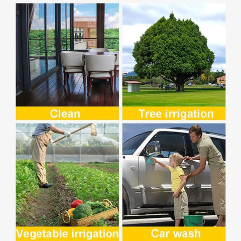 Heavy Duty Retractable Garden Hose Reel Cart With 82 Foot Hose And Multifunction Spray Nozzle Smooth Operator Hideaway Water Hose Organizer used for cleaning, tree irrigation, vegetable irrigation, and car washing.