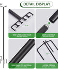 Detail display of 2 Pack 9 Ft Outdoor String Light Poles With Adjustable Height And Wide Top Hook for Patio Decor.