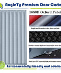 Thermal Insulated Door Curtain With 5in1 Soundproof Blanket, heavy duty, 1680D oxford fabric in gray, waterproof and fade-resistant.