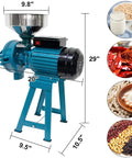 Heavy Duty 3000W Wet And Dry Electric Grain Mill Grinder 110V with dimensions and grinding examples