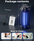 Plug In Bug Zapper For Indoor Outdoor Use, Waterproof Electric Mosquito And Fly Killer Lamp With 4200V Grid, 15W Attractive Light
