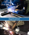 Pro Grade Heavy Duty Butt Welding Clamps Set Of Sixteen For Auto Body Panels And Edge To Edge Welding in use during welding