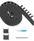 39.3 Inch Open Type Drag Chain Cable Carrier For CNC Router And 3D Printer Plug And Play Ready Black Plastic Wire Harness R18