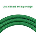 Zero Hassle Textile Braided Airbrush Hose Three Meter Long Kink Free Flexible Pneumatic Airline Tubing displayed in green.