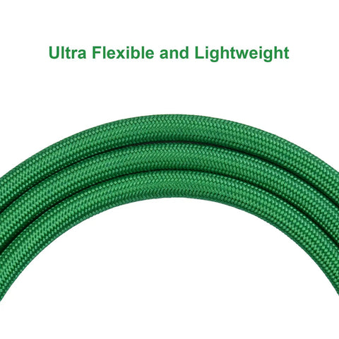 Zero Hassle Textile Braided Airbrush Hose Three Meter Long Kink Free Flexible Pneumatic Airline Tubing displayed in green.