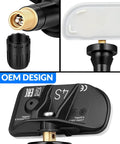 Rock Solid 433 Mhz Tpms Sensor Pre Programmed Tire Pressure Monitor showing OEM design and threaded connection.