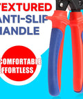 Textured anti-slip handles of the Rock Solid Ratchet Cable Wire Cutter designed for comfort and grip during use.