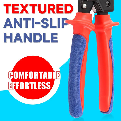 Textured anti-slip handles of the Rock Solid Ratchet Cable Wire Cutter designed for comfort and grip during use.