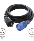 Built Tough Heavy Duty 50Ft Extension Cord For Indoor Outdoor Use, 15/20A 125V SJTW 12/3 With Lighted NEMA 5-15P And 5-20P Plugs