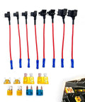 Tailgate Ready 8 Pack Car Fuse Tap Adapters For 12 Volt Electrical Systems with heat resistant connectors and various fuse sizes