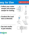 Instructions for DIY Lead In Drinking Water Test Kit For Home Use With Advanced Detection To 4 PPB 5 Minute Test 3 Levels Of Results EPA