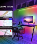 DreamColor LED Strip Lights 16.4ft Music Sync RGB 5050 LED Tape with Remote displayed in gaming room