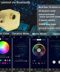 Twinkle Fiber Optic Starlight Box Kickin Sound Activated RGBW Light Engine with app interface and control options shown