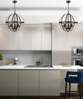 Oil Rubbed Bronze Orb Chandelier, Dope 3 Light Small Pendant For Dining Rooms in modern kitchen with sphere ceiling lighting