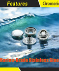 Built Tough 15mm Snap Button Kit With 60 Sets And 240 Pieces Marine Grade 304 Stainless Steel Snaps Rustproof And Waterproof