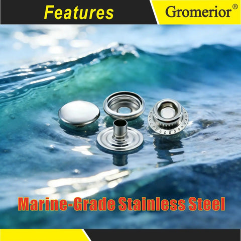 Built Tough 15mm Snap Button Kit With 60 Sets And 240 Pieces Marine Grade 304 Stainless Steel Snaps Rustproof And Waterproof