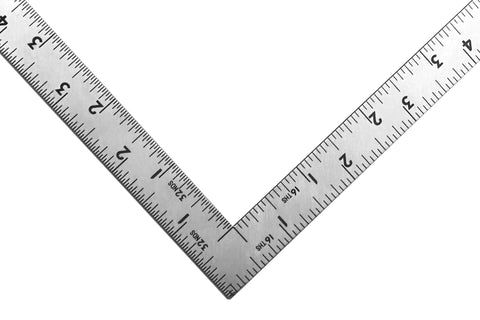 12 By 6 Inch Stainless Steel Square With Imperial Graduations In 1/16 And 1/32 Inches, rust-resistant for precise marking
