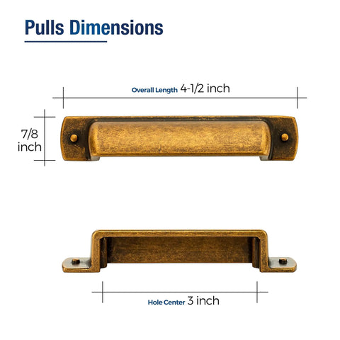 Slick Antique Brass Cabinet Pulls And Drawer Handles 3 Inch Center To Center Rugged Zinc Alloy Hardware For Kitchens And Furniture 10 Pack Legit Everyday Staple