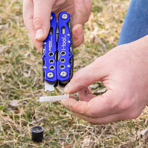Irrigation All-In-One Multi Tool With 15 Tools And Four Irrigation Specific Bits, Stainless Steel With CR7 Knife Blade, Built For Heavy Duty Use, Blue