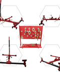 Heavy Duty 10 Ton Auto Body Frame Straightener and Frame Puller with accessory board displayed