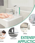 Touchless Rechargeable Soap Dispenser For Kitchen Sink And Bathroom, shown in use at various locations, easy mounting