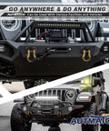 Close-up of vehicle with Two Pack Three Quarters Inch Mega D Ring Shackles with Seven Eighths Inch Screw Pin, gold finish, installed on bumper.