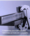 Two Pack Heavy Duty Cantilever Lever Clamps featuring deep throat access, locking jaw design for secure woodworking and welding.