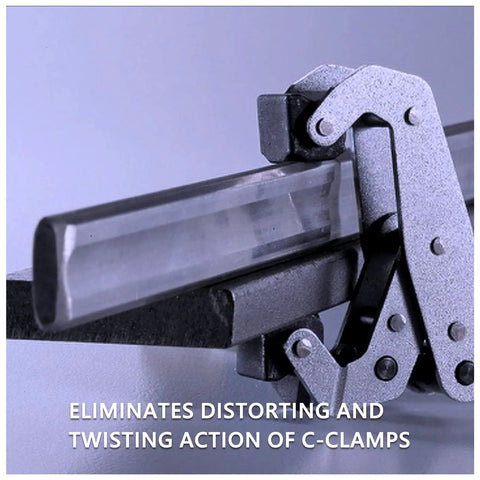 Two Pack Heavy Duty Cantilever Lever Clamps featuring deep throat access, locking jaw design for secure woodworking and welding.
