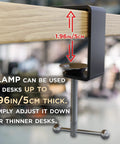 Clamp detail of Under Desk Cable Management Tray With Clamps No Drill Cord Organizer For Home Office Desk Cable Tray Set Of 2