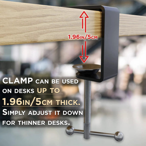 Clamp detail of Under Desk Cable Management Tray With Clamps No Drill Cord Organizer For Home Office Desk Cable Tray Set Of 2