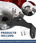 Throttle Cable Bracket With Easy Install Mounting Screws Black Compatible With Hi Ram LS 36 Inch EFI Intake