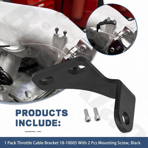 Throttle Cable Bracket With Easy Install Mounting Screws Black Compatible With Hi Ram LS 36 Inch EFI Intake