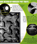 Five Pack Of 12 Cell Nursery Pot Trays With Adjustable Humidity Domes And Sixty 4 Inch Clear Pots For Seed Starting In Greenhouse Gardens A Reusable Germination Kit For Home Growers And Plant Propagation, showing drainage holes and unique design features.