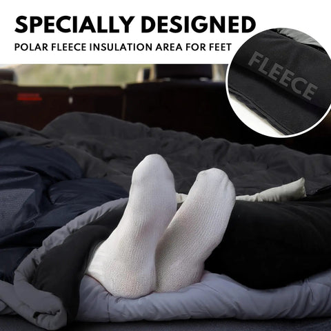 XXL Winter Sleeping Bag For Adults With Draft Collar And Zipper Guard Keeps Body Heat In For Four Season Cold Weather