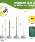 2 Pack 18 Inch Wide Heavy Duty Garden Rake Set For Leaves With 73 Inch Adjustable Handles And 25 Tines Includes 72 Gallon Leaf Bags And Scoops