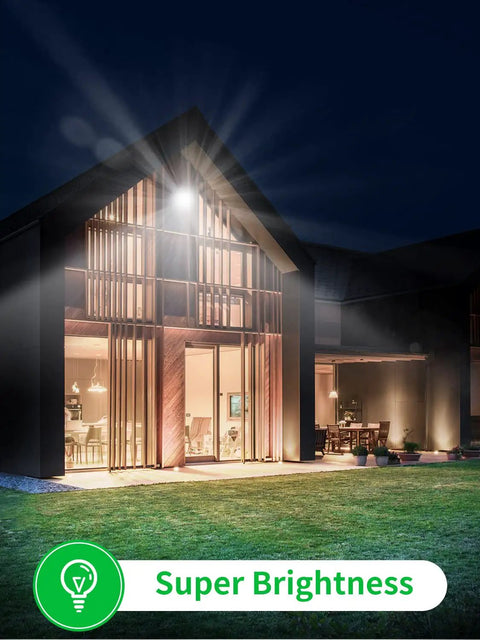 Beastly Bright 300W LED Flood Light 24000LM 6000K illuminating house exterior at night, showing bright daylight white light