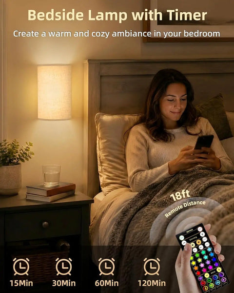 Battery Operated Wall Sconce Set Of Two With Remote And Usb C Rechargeable Power No Drill Setup That Is Totally Renter Friendly And Delivers Smooth Ambiance Vibes Without Having To Pay Cash For An Electrician, bedside lamp with timer.