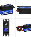 Two Pack 12kg Low Profile RC Servo High Torque Full Metal Gear Digital Servo For 1 By 10 RC Car With Steering Arm Waterproof
