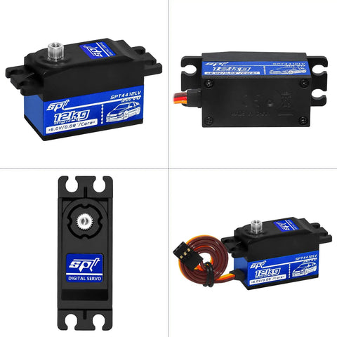 Two Pack 12kg Low Profile RC Servo High Torque Full Metal Gear Digital Servo For 1 By 10 RC Car With Steering Arm Waterproof