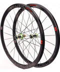 700C Road Bike Wheelset Ultralight 40mm Aluminum Rim Reflective Finish With Carbon Fiber Tube Hub Quick Release