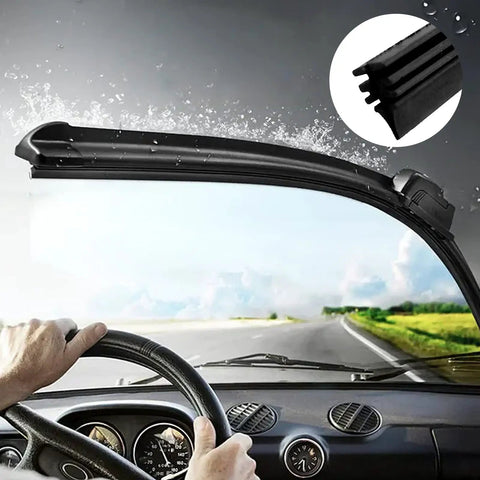 Top Shelf Hella Durable 4 Pack Frameless Windshield Wiper Blade Refills Easy Install All Season Natural Rubber Boneless Strips visibility during rain