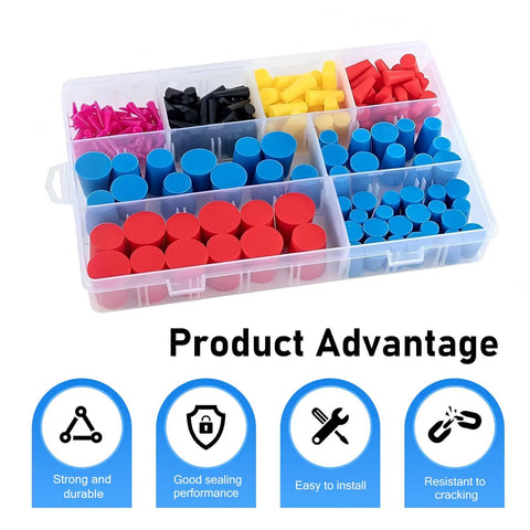 High Grade Silicone Rubber Tapered Plugs Assortment Kit 250 Pcs Heat Resistant Stoppers Protect Holes From Dust Paint Sprays And Coating Jobs With Durable Flexible Plugs For Any Size Gap Up To Half Inch in storage case