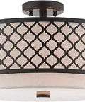 English Bronze 3 Light Ceiling Mount Fixture With Transitional Design And Modern Vintage Vibe, chic bronze cutout pattern